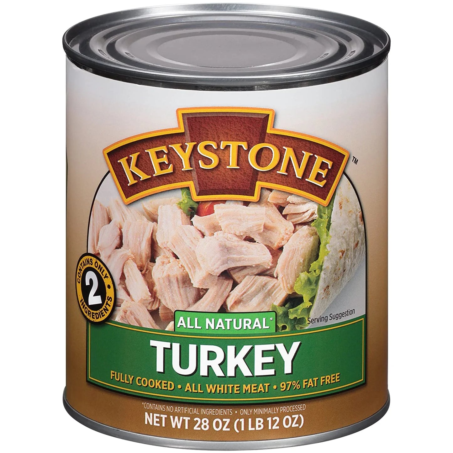 (6 Pack) Keystone All Natural Turkey 28 oz Can Emergency Survival Food For Camping Hiking and Backpacking Ready to Eat- Pack of 6 Cans