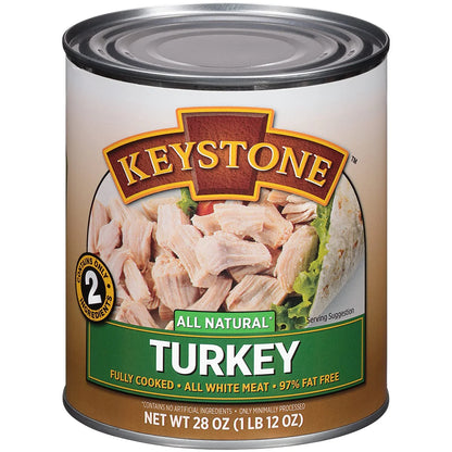 (6 Pack) Keystone All Natural Turkey 28 oz Can Emergency Survival Food For Camping Hiking and Backpacking Ready to Eat- Pack of 6 Cans