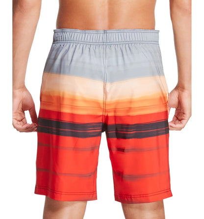 Speedo Men's Ombré Gradient Stripe Stretch 20" Board Shorts, Black, 2XL