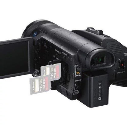 Sony Handycam FDR-AX700 4K HD Video Camera Camcorder + 2 extra Batteries and Charger + 128GB Memory Card + Hard Case + M