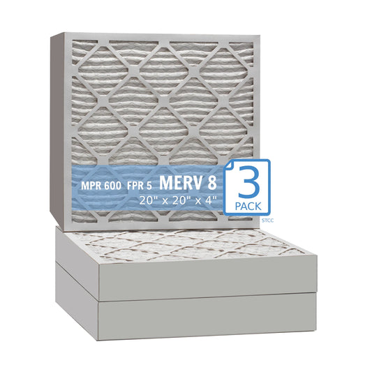 20x20x4, Purolator Hi-E 40 Extended Surface Pleated Air Filter, Mechanical MERV 8, (3 Pack)