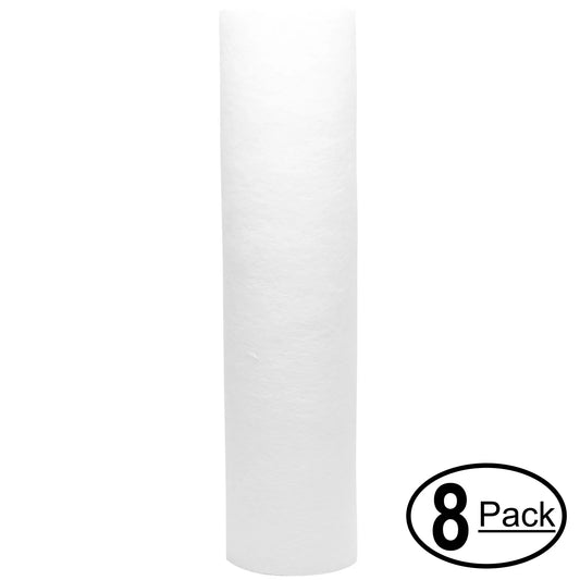 8-Pack Replacement for PurePro FS301 Polypropylene Sediment Filter - Universal 10-inch 5-Micron Cartridge for PurePro Aquarium RO System - Denali Pure Brand