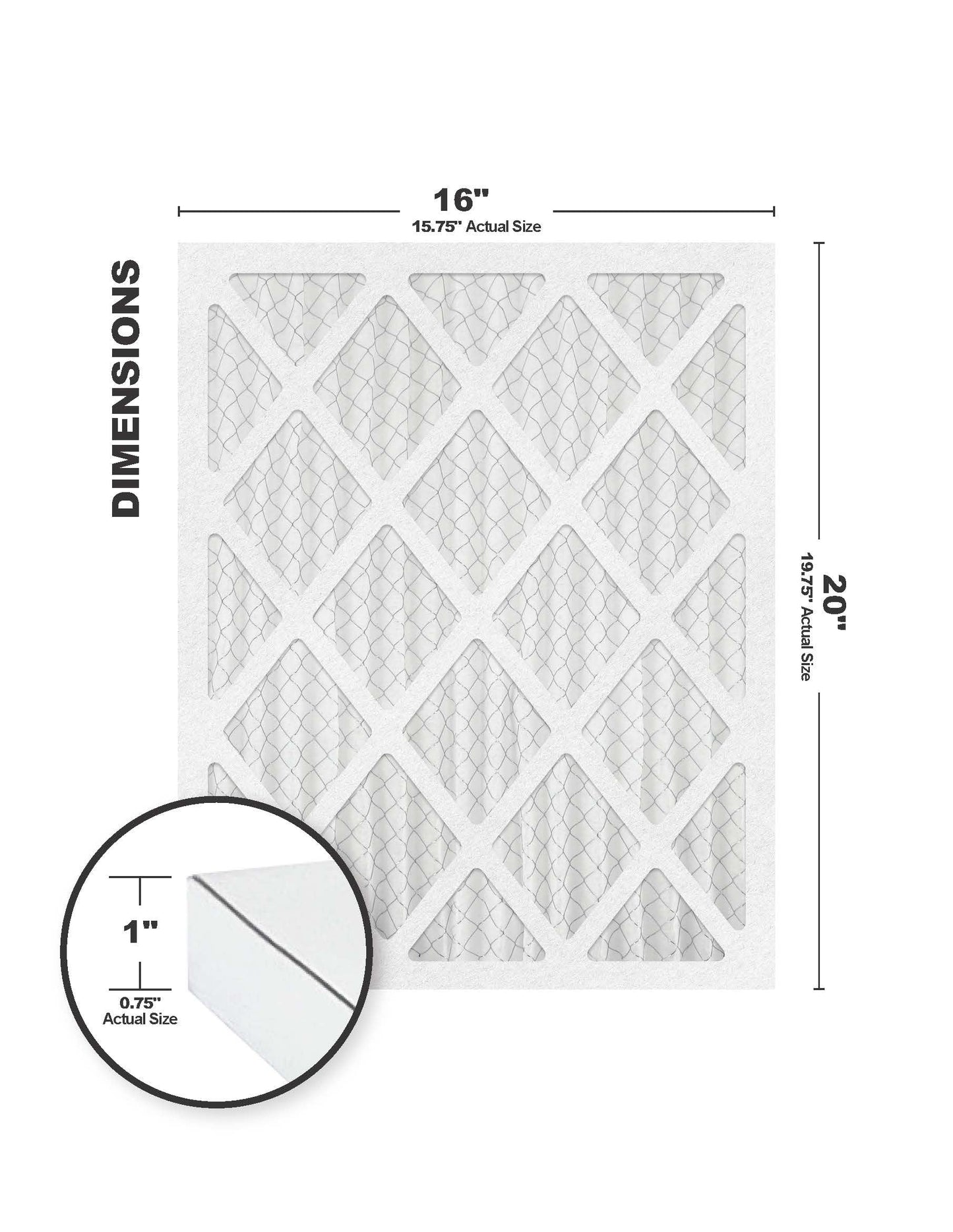 16x20x1 MERV 8 Air Filter/Furnace Filters (4 Pack)