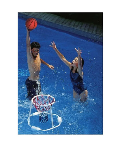 Swimline 24" Water Sports Super Hoops Swimming Pool Floating Basketball Game - White/Orange