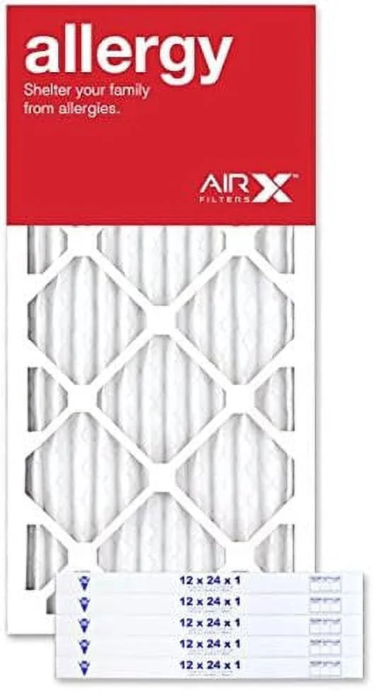 12X24x1 Air Filter MERV 11 Pleated HV Furne Air Filter, Allergy 6-Pk, Made In The