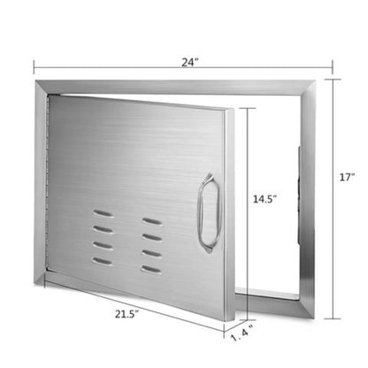 Vevor 24 x 17 in. Horizontal Island BBQ Access Door with Vents Stainless Steel Single Access