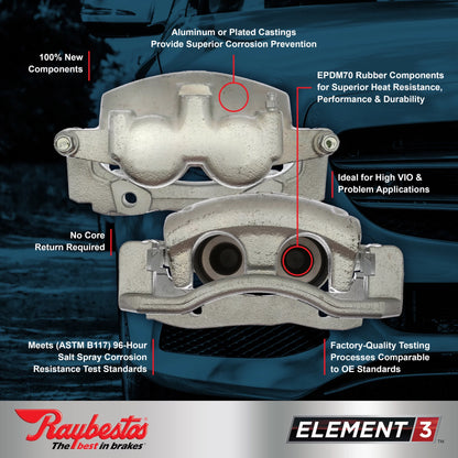 Raybestos Element3 New Plated Calipers Fits select: 2014-2016 CHEVROLET MALIBU, 2016 CHEVROLET MALIBU LIMITED