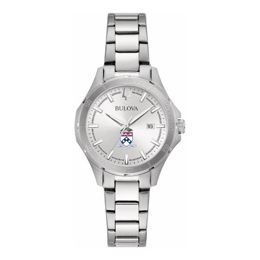 Women's Bulova Silver Pennsylvania Quakers Stainless Steel Classic Sport Watch