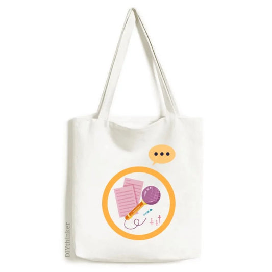 compose song microph expression sack canvas tote shoulder bag