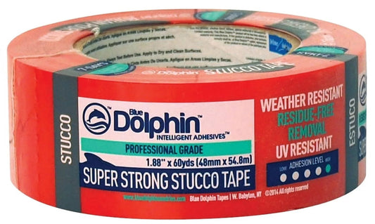 Blue Dolphin TP STUCCO Professional Grade Stucco Tape, 1.88" x 60 Yards