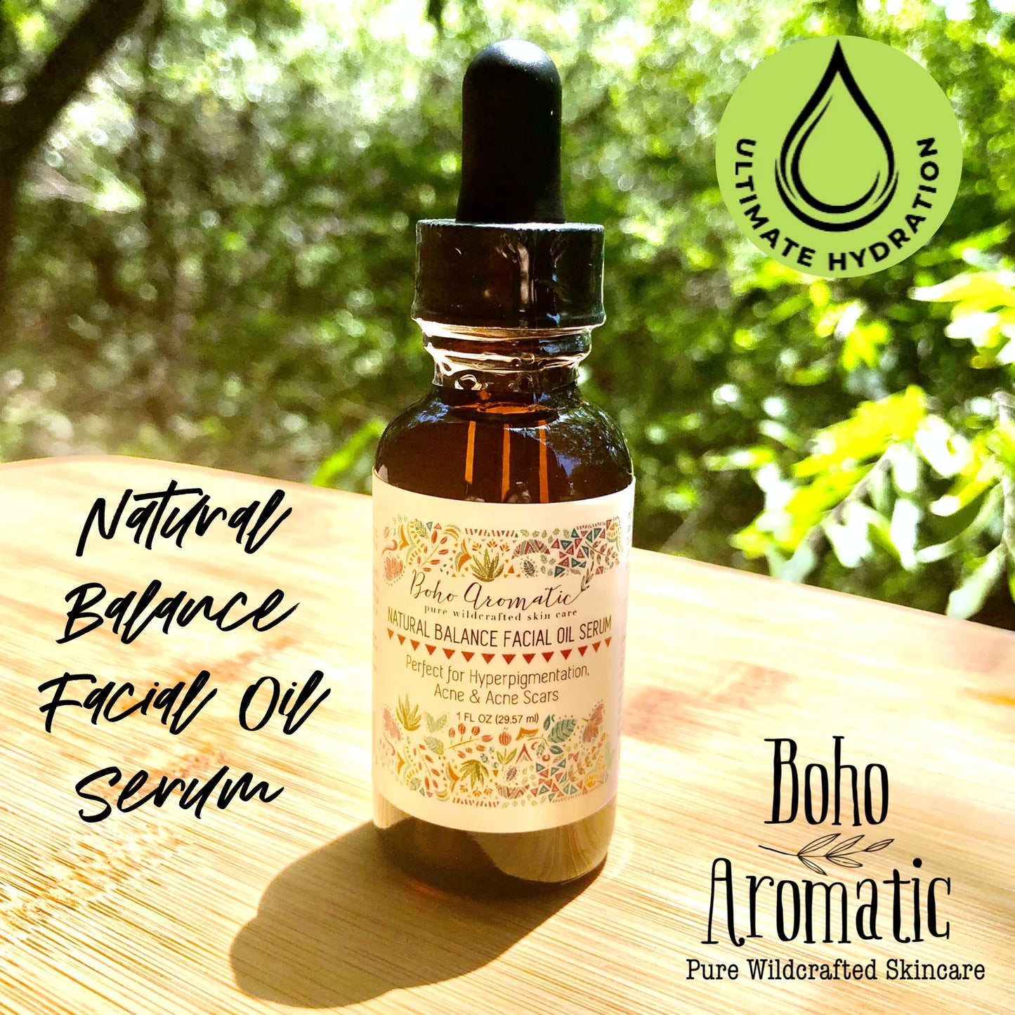 BOHO AROMATIC Natural Balance Facial Oil Serum, for Anti-Aging, Dry Skin or Hyperpigmentation, Ayurvedic Essential & Therapy Facial Oil for Face