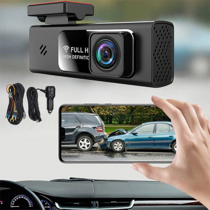 Smart Dash Cam Clearance, 1080P Full HD Front and Rear Cars Dash Cam for Car, Built-in G-Sensor, WDR, Powerful Night Vision, 24 Hours Parking Monitor, Loop Recording, Built-in Wi-Fi & App Control