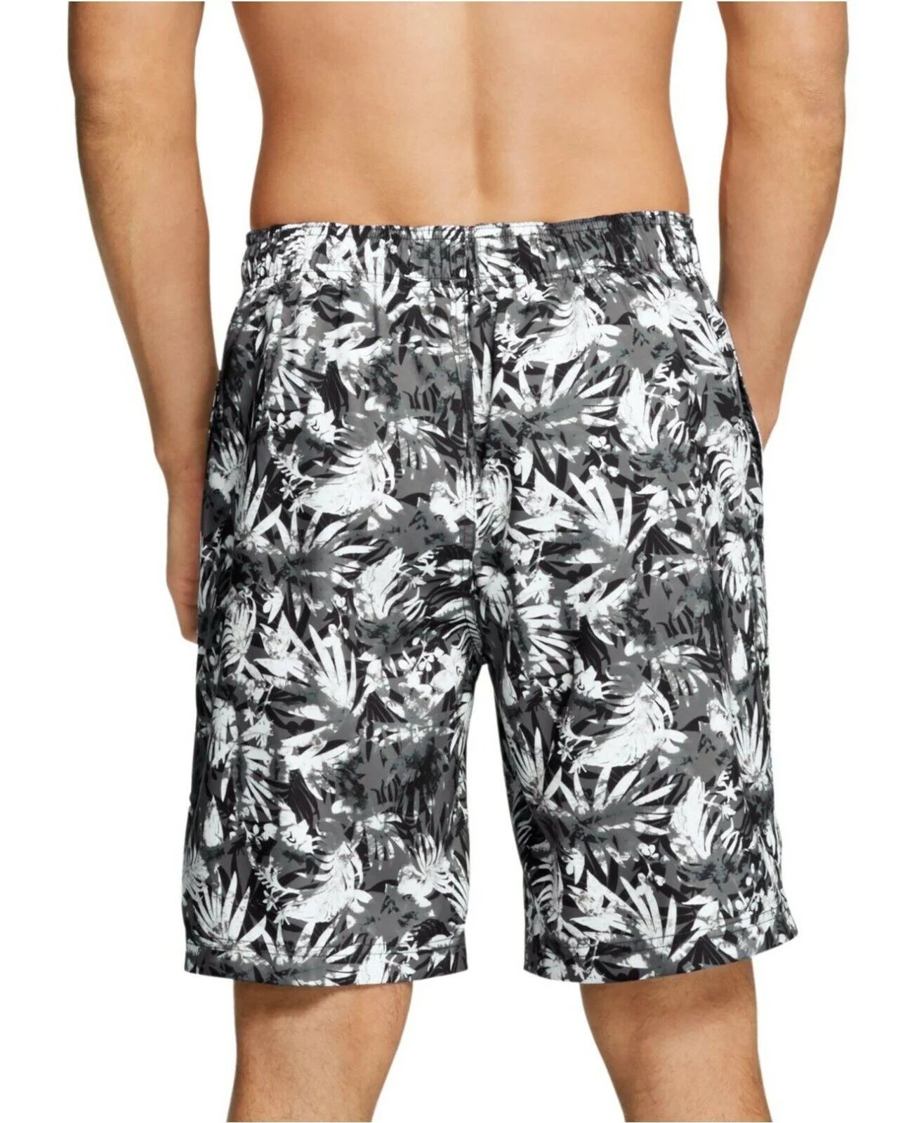 Speedo Men's Bondi Ombré Gradient Floral 2-Way Stretch 9" Board Shorts Black-Med