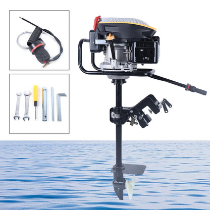 YIYIBYUS 4 Stroke 4.3KW Outboard Engine,225CC Air Cooling System Outboard Boat Motor Heavy Duty Outboard Motor Propeller Boat Engine