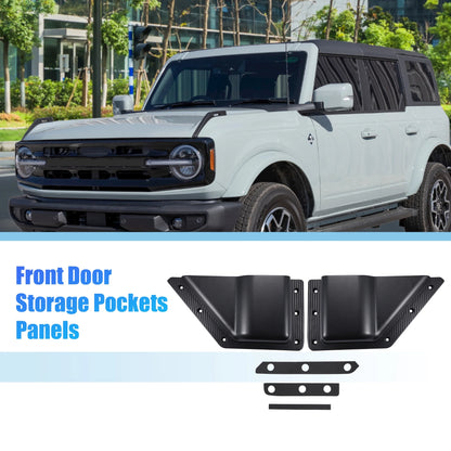 Unique Bargains 1 Pair Front Door Storage Pockets Panels Organizer Box for Ford Bronco 2021 2022 2/4 Door Accessories