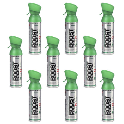 Boost Oxygen Natural 5 Liter Pure Oxygen Canister, Flavorless (9 Pack)