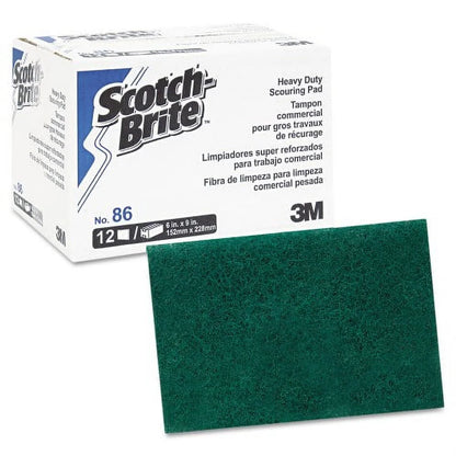 Scotch-Brite Heavy-Duty Scouring Pad 86, 6 x 9, Green, Dozen, Each