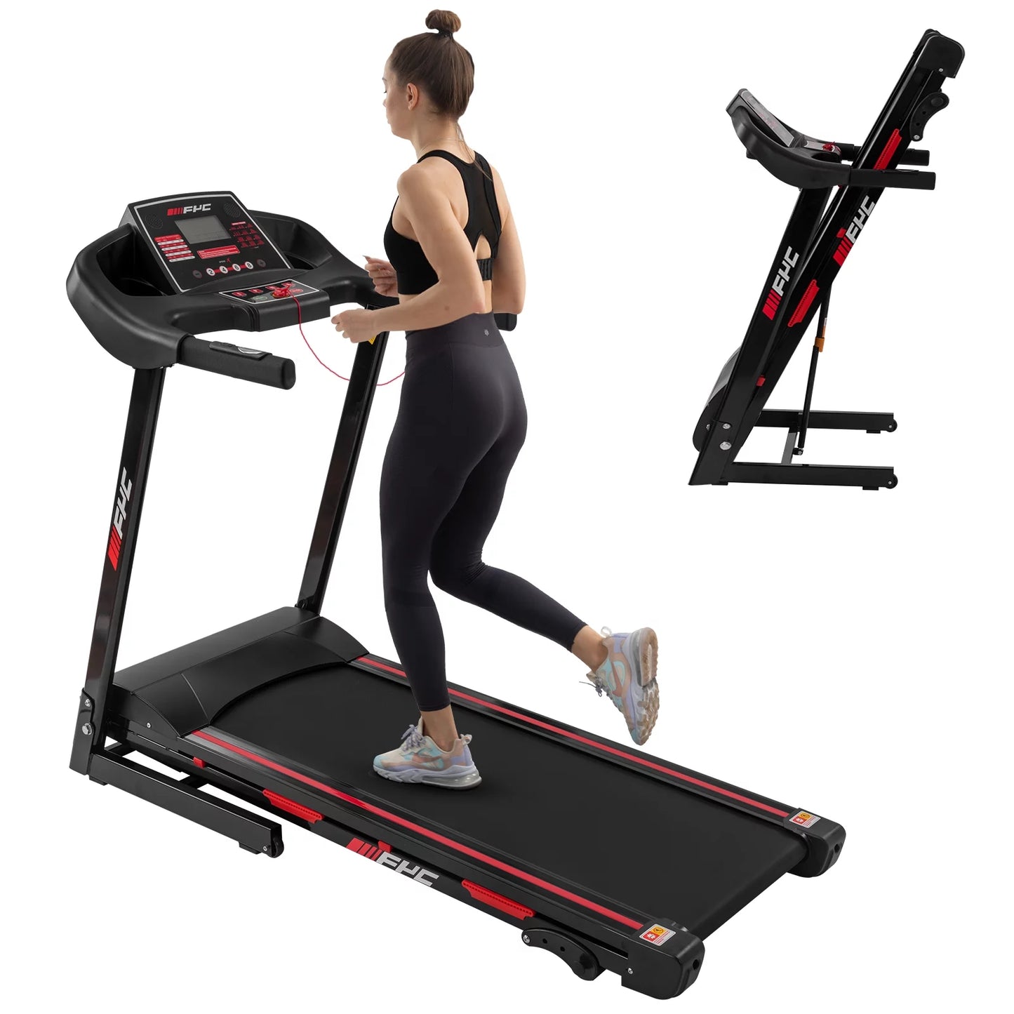 Anself FYC Folding Treadmill for Home - 330 LBS Weight Capacity Running Machine with Incline/, 3.5HP 16KM/H Max Speed Foldable Electric Treadmill Easily Assembly, Home Gym Workout Exercise