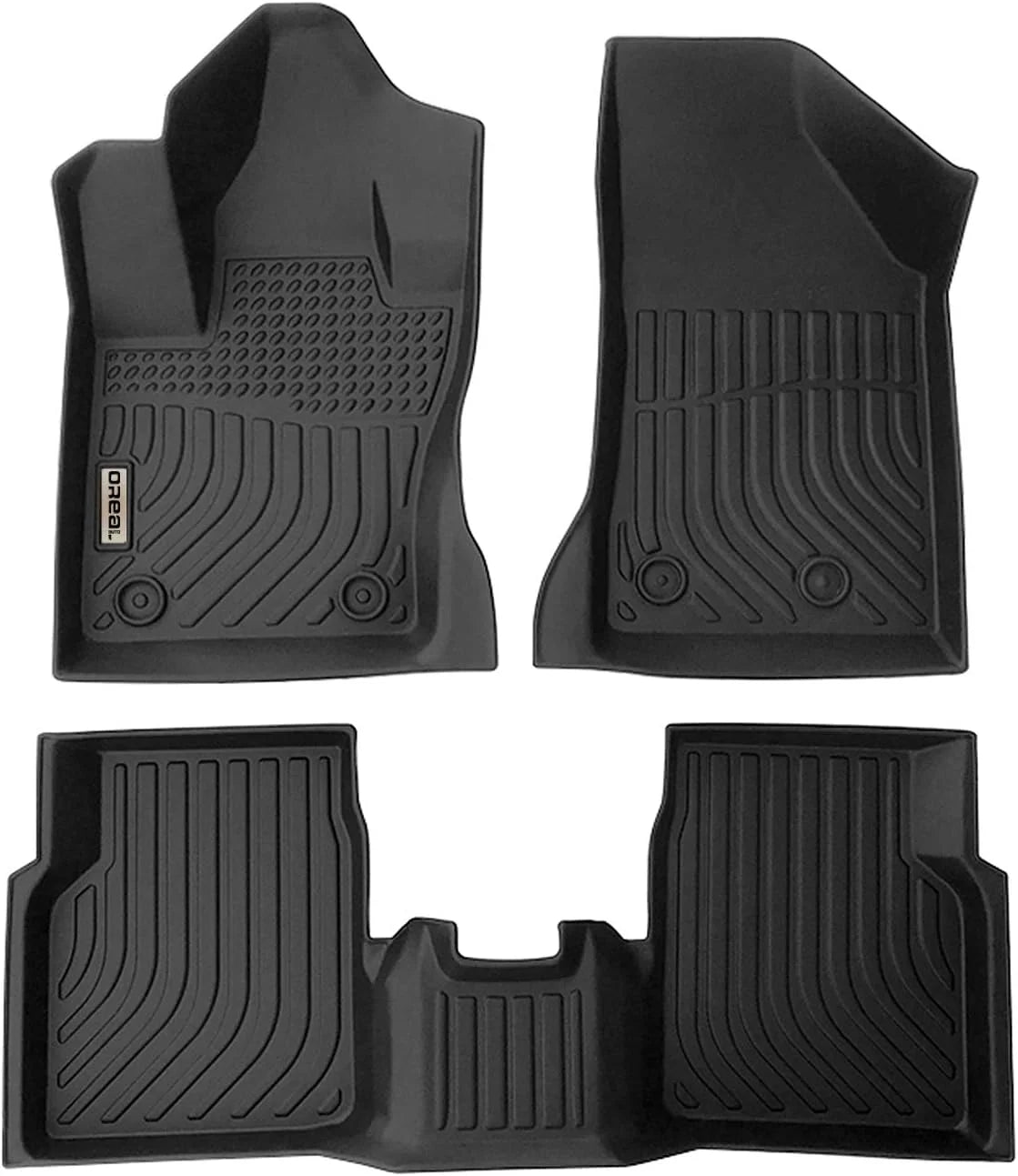 Black Floor Mats Replacement for Liners Jeep Compass 2018-2023 Heavy Duty All Weather Guard Front and Rear Car Carpet-Custom Fit-Tough/Durable/Odorless