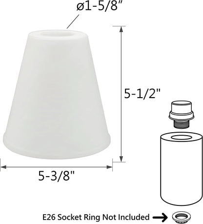 Aspen Creative 23619-3, Frosted Opal Glass Shade White Inside, 5-3/8"Dia x 5-1/2"H / Center Hole:42mm, 3 Pack