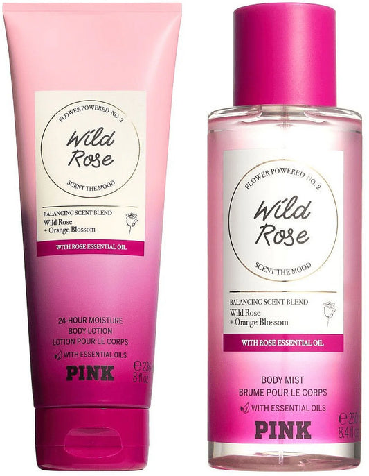 Victoria's Secret Wild Rose Body Mist and Lotion set of 2