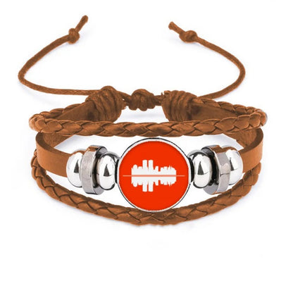 Urban Architectural Signs Symbolize Reflected Landscape Bracelet Wristband Leather Jewelry Ornament