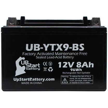 5-Pack UpStart Battery Replacement for 1999 Suzuki GSX-R600 600CC Factory Activated, Maintenance Free, Motorcycle Battery - 12V, 8Ah, UB-YTX9-BS