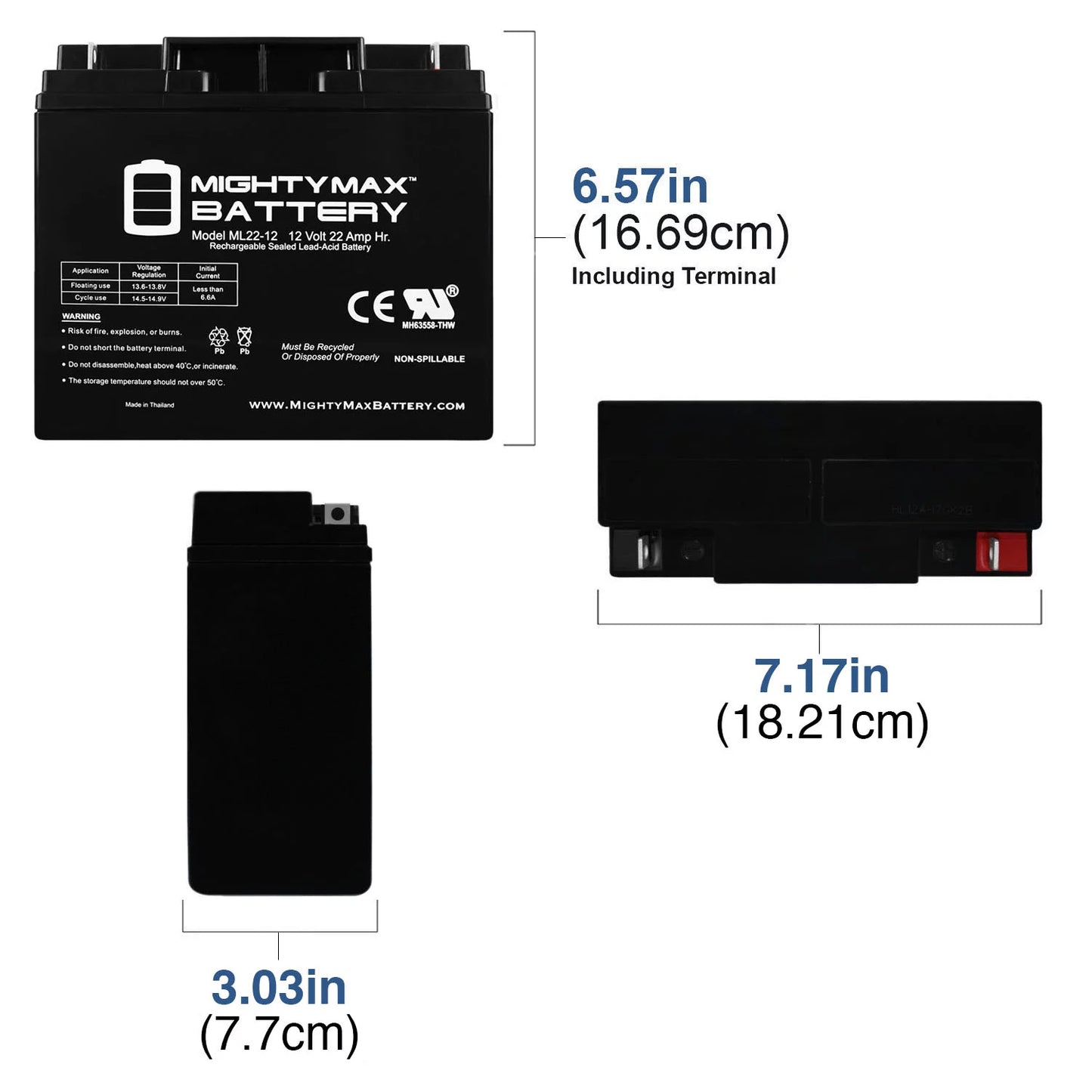 12V 22AH Battery for Alante Jr Scooter Wheelchair GP 200