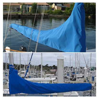 600D Mainsail Cover, Boat Cover, Dustproof Cover Sail Cover Snow Cover Adjustable Strap Thickened Oxford Cloth Blue , 12 FT 11 to 12 FT