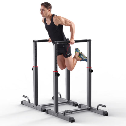 Z ZHICHI Dip Bar Station Set, 9 Level Adjustable, 1200lbs Heave Duty Dip Station for Full Body Workout Fitness,Functional Parallettes Bars