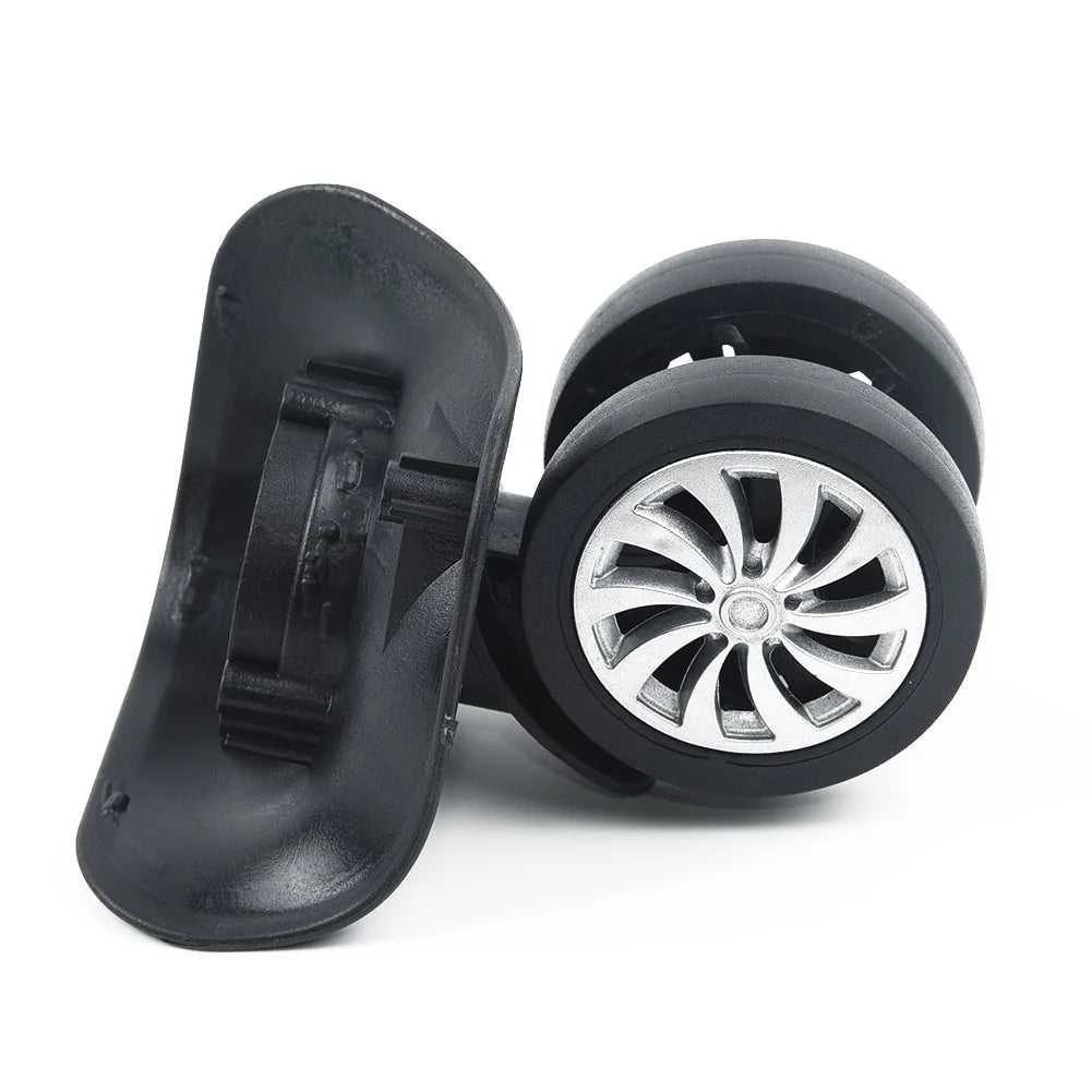 Replacement Luggage Suitcase Wheels,4*2.55inch,4Pcs/Set,Swivel Universal Wheel Black,Plastic,Dual Roller Wheels