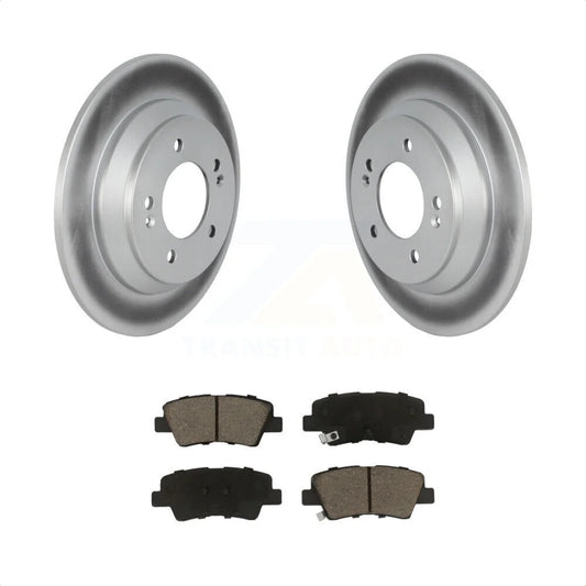 Transit Auto - Rear Coated Disc Brake Rotors And Ceramic Pads Kit For 2022 Hyundai Kona FWD with 1.6L With Electric Parking KGC-102386