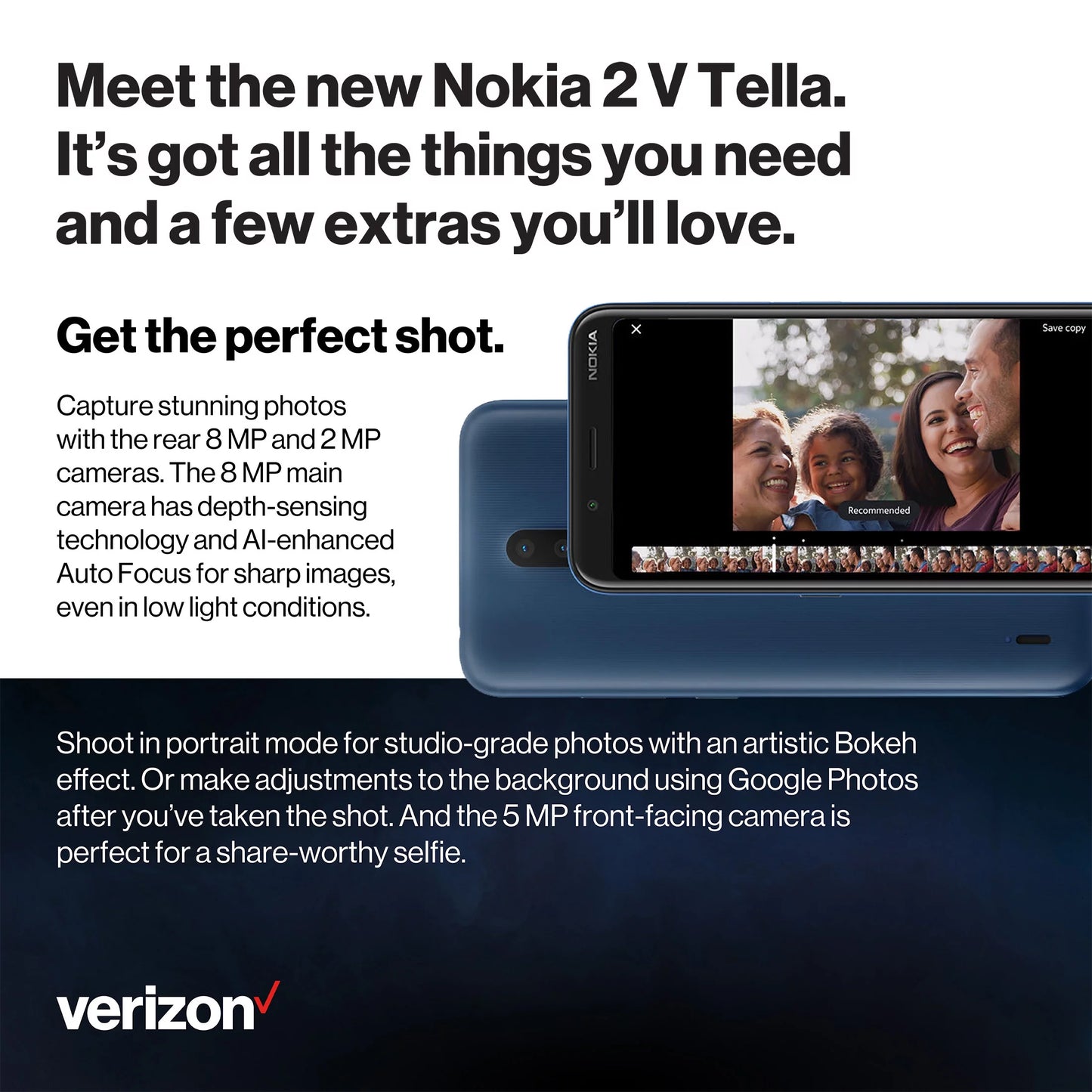 Verizon Nokia 2V Tella Prepaid Cell Phones