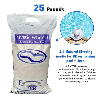 US Silica Mystic White II Swimming Pool Filter Sand, White, 50 Pound Bag