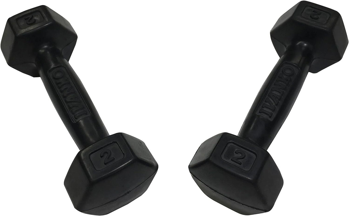 Rubber Dumbbells, 2 Lbs (PAIR)