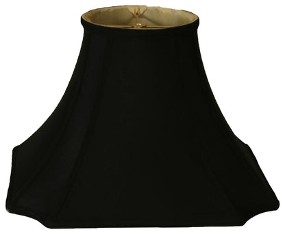 Royal Designs 13.5" Square Inverted Cut Corner Lamp Shade Black with Gold Lining