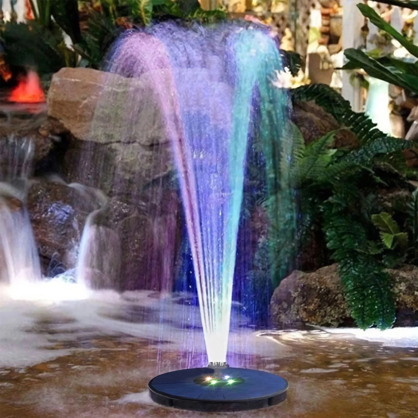 Shinysix Solar Fountain Pump 3W, Bird Bath Fountain with 7 Spray Patterns for Garden Pond Pool