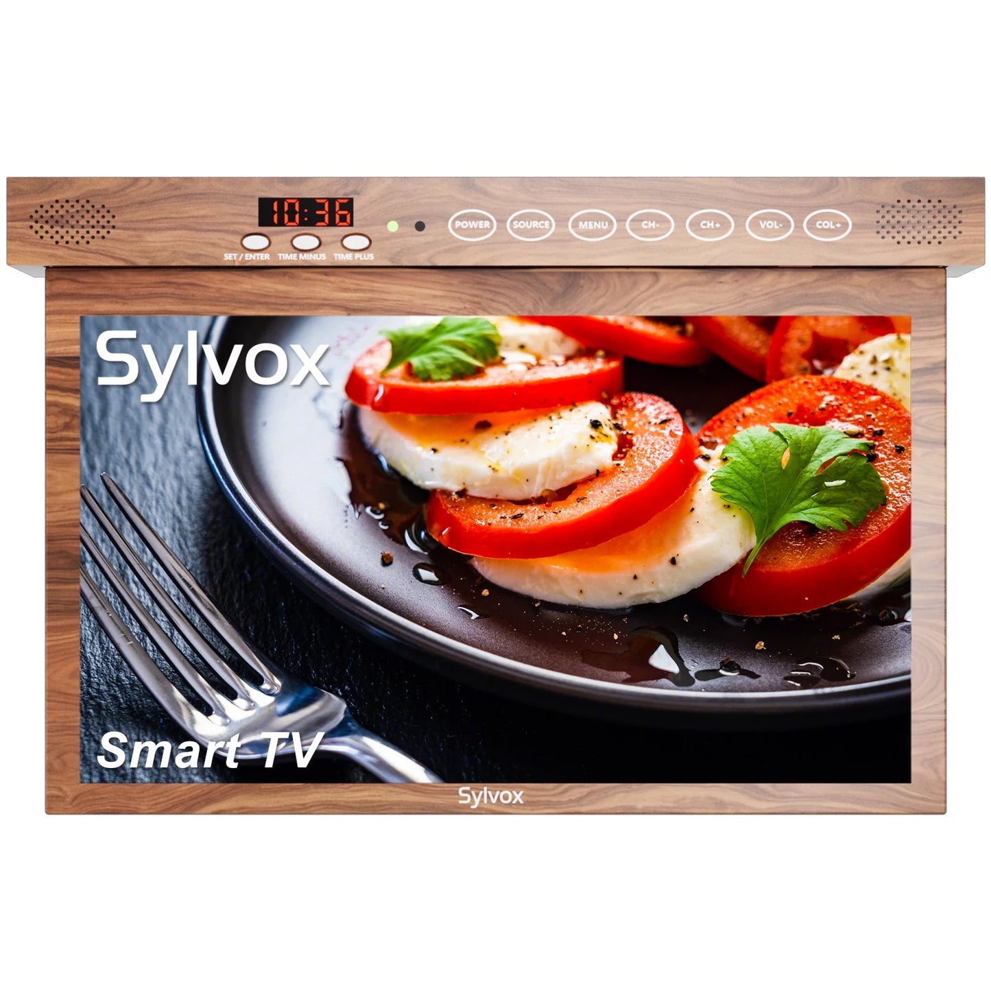 SYLVOX 15.6 inch Smart Kitchen TV, 1080P FHD Under Cabinet TV, Smart Android TV Built-in Google Play, Support Google Assistant WiFi Bluetooth