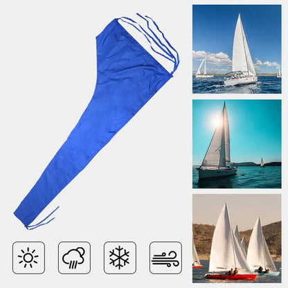 600D Mainsail Cover, Boat Cover, Dustproof Cover Sail Cover Snow Cover Adjustable Strap Thickened Oxford Cloth Blue , 12 FT 11 to 12 FT