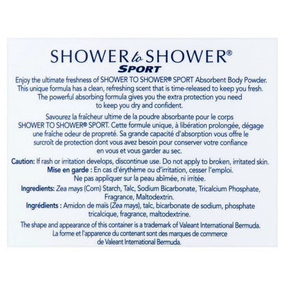 Shower To Shower Body Powder Sport, 13 oz (Pack of 3)