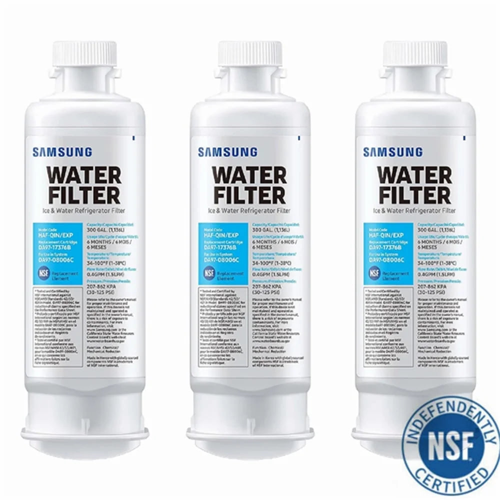 Replacement For HAF-QIN/EXP, DA97-17376B, DA97-08006C, HAF-QIN Refrigerator Water Filter 3 Pack