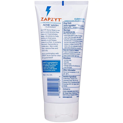 Zapzyt Acne Wash Treatment For Face And Body - 6.25 Oz, 6 Pack