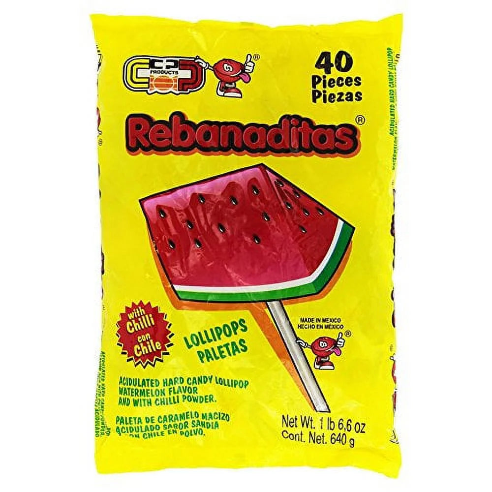 Spicy Mexican Candy Kit Including Vero Watermelon Rebanaditas Lollipops, 120 pieces