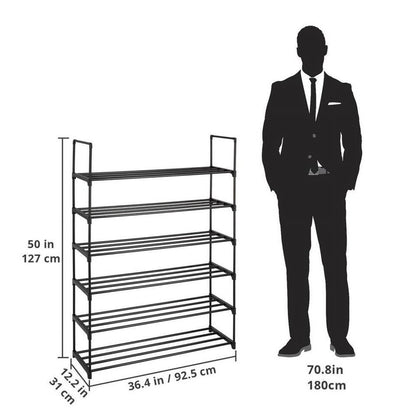 Shoe Rack Shoe Tower Shelf Storage Organizer Closet Metal Bench 6 Tier 30 Pairs