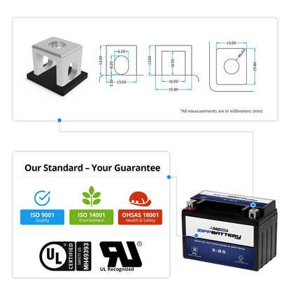 Zipp Battery Ytx9-Bs Atv Battery for Honda 400Cc Trx400Ex Fourtrax Sportrax 2001
