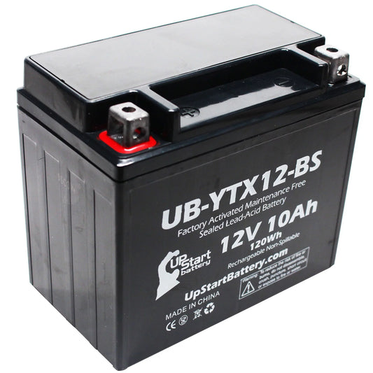 UpStart Battery Replacement 2003 Suzuki GSX-R1000 1000 CC Factory Activated, Maintenance Free, Motorcycle Battery - 12V, 10Ah, UB-YTX12-BS