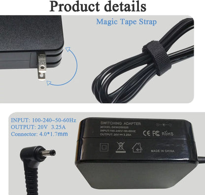 65W Ac Adapter Charger for Lenovo IdeaPad 710s 710 510s 510 310 110 100 100s/YOGA 710 510/Flex 4 1480 1580 Laptops P/N: