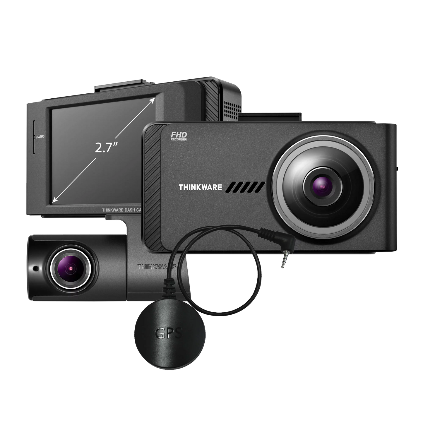 THINKWARE X700 Dual Dash Cam Front and Rear Camera for Cars, 1080P FHD, Dashboard Camera Recorder with G-Sensor, Car Camera W/Sony Sensor, GPS, Night Vision, 16GB, Optional Parking Mode