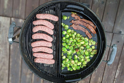 SnS Grills Slow ‘N Sear® Cast Iron Drip 'N Griddle Pan 22", 3-in-1 Versatile Grill Accessory for Searing, Griddle and Drippings - Fits Standard 22” Kettle Grills