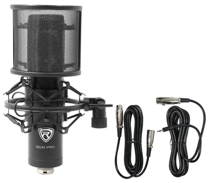 Rockville RCM PRO Studio/Recording Podcast Condenser Microphone+Isolation Shield